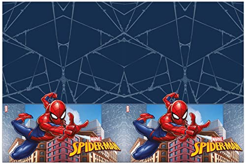 Procos 94645 - Tischdecke Spiderman Crime Fighter, Größe 120 x 180 cm, FSC® Mix, abwischbar, Geburtstag, Mottoparty von Procos