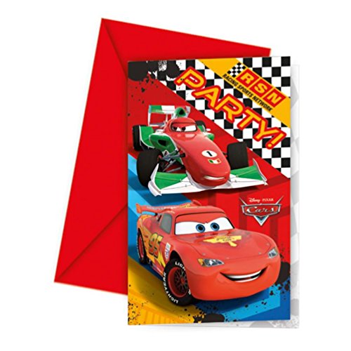 Procos Disney Cars RSN Party-Einladungen und Umschläge, 6 Stück von Procos