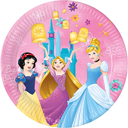 Procos - Pappteller FSC Disney Princess Live Your Story (Ø23 cm), 8 Stück 22-24 cm, mehrfarbig, 95039 von Procos