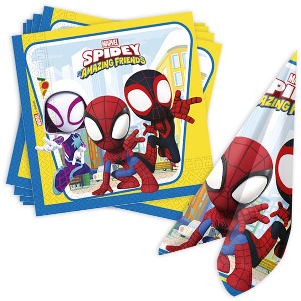 Servietten Spidey im 20er Pack, 33cm x 33cm, Spiderman Tischdeko von Procos