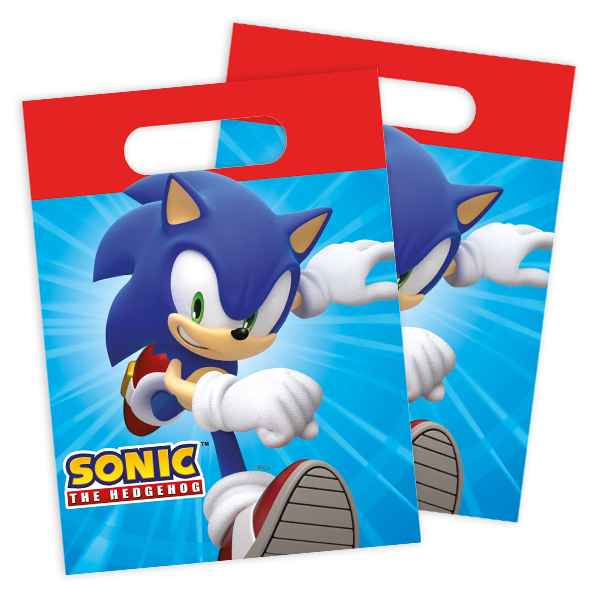 Sonic Mitgebseltüten aus Papier, 4er Pack, 22cm x 16cm von Procos