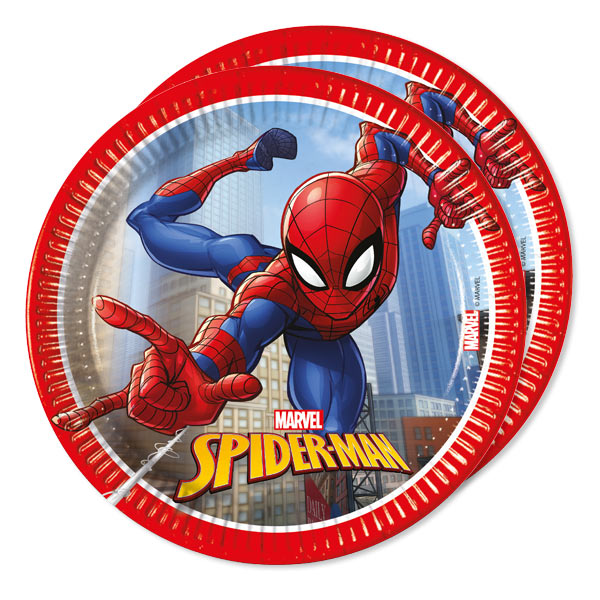 Spiderman Crime Fighters Kuchenteller, 19,5cm, 8er Pack, Tischdeko von Procos