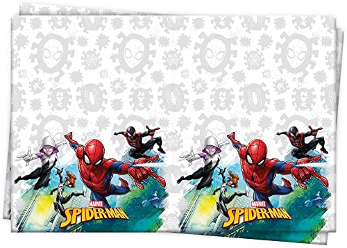 Procos 89449 - Party-Tischdecke Spiderman Team Up, Größe 120 x 180 cm, abwischbar, mehrfach verwendbar, Tischtuch, Dekoration, Geburtstag, Mottoparty von Disney