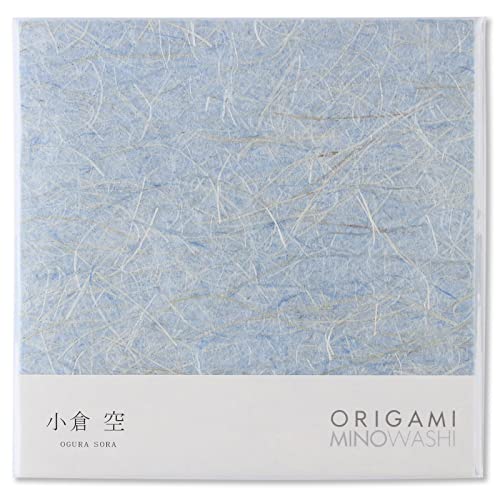 Japanisches Traditionelles Mino Washi Origami Papier 15.5 cm, 20 Blatt - Hochwertiges Washi Papier, Natürliche Hanffaser Textur (Sora Hellblau) von Product of Gifu Japan