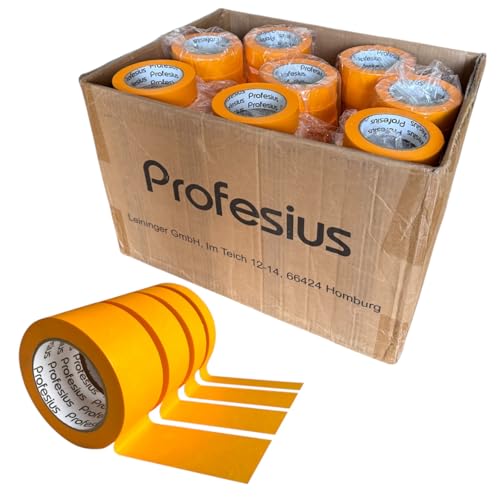 Profesius 20 Rollen Goldband 50m pro Rolle Abdeckband Klebeband Malerband Washi Tape | Präzise Farbkanten beim Streichen und Lackieren - Rückstandsfrei entfernbar (30mm x 50m) von Profesius