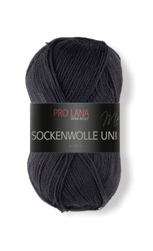 PRO LANA Sockenwolle Uni 4-Fach 402 - schwarz von PRO LANA