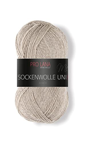 PRO LANA Sockenwolle Uni 4-Fach 410 - beige von PRO LANA