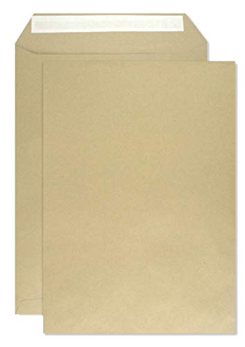 Netuno 250x Versandtasche DIN C4 Braun 229 x 324 mm 90g große Briefumschläge ohne Fenster gerade Klappe Haftklebung Umschläge Maxibrief A4 braun Briefkuverts Großbrief a4 Kuverts groß envelope big von Netuno