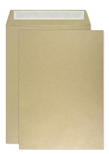 Netuno 500 Versandtaschen DIN B5 Braun 176 x 250 mm 80g Geschäfts-Briefumschläge groß gerade Klappe Haftklebung ohne Fenster Umschläge Großbrief Format B5 Briefkuverts groß für Briefe Rechnungen von Netuno