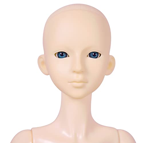 Proudoll Maßgeschneiderter 1/3 BJD-Puppenkörper, 60 cm, Kugelgelenk, SD-Puppe, Gelenke, PVC, DIY-Puppe, weiße Haut, optionale Augenfarben (männlich, blau) von Proudoll