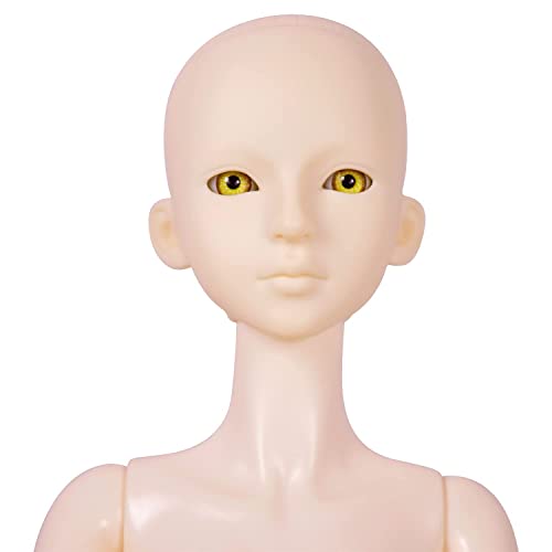 Proudoll Maßgeschneiderter 1/3 BJD-Puppenkörper, 60 cm, Kugelgelenk, SD-Puppe, Gelenke, PVC, DIY-Puppe, weiße Haut, optionale Augenfarben (männlich, gelb) von Proudoll