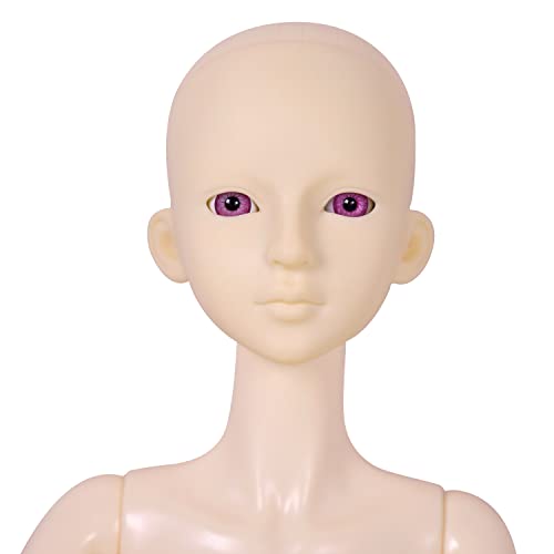 Proudoll Maßgeschneiderter 1/3 BJD-Puppenkörper, 60 cm, Kugelgelenk, SD-Puppe, Gelenke, PVC, DIY-Puppe, weiße Haut, optionale Augenfarben (männlich, rosa) von Proudoll