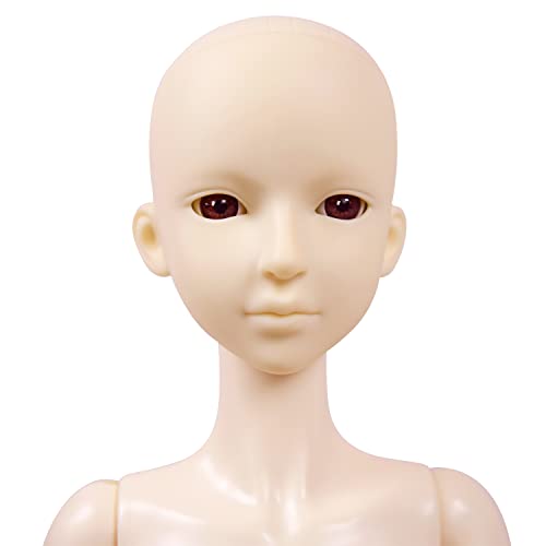 Proudoll Maßgeschneiderter 1/3 BJD-Puppenkörper, 60 cm, Kugelgelenk, SD-Puppe, Gelenke, PVC, DIY-Puppe, weiße Haut, optionale Augenfarben (weiblich, braun) von Proudoll