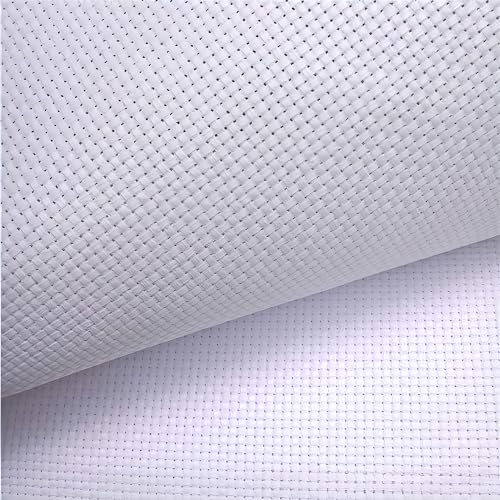 Proumhang Aida Stoff 150 cm x 100 cm Kreuzstich Tuch 1m x 1.5m Handarbeit Weiß 100% Baumwolle 11 Count von Proumhang