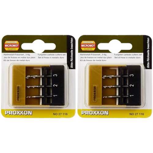 PROXXON 27116 Vollhartmetall - Schaftfräser - Satz, 3 - teiliger Satz (Packung mit 2) von PROXXON