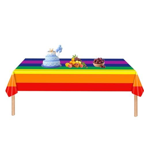 Proypiax Dekorative Tischabdeckung, Stolz Regenbogentischdecke,Buntes Regenbogenthema Tablecovers - 54x108 Zoll wasserdichte Schreibtischdekoration, Stolz Banner für Picknick, Partys von Proypiax