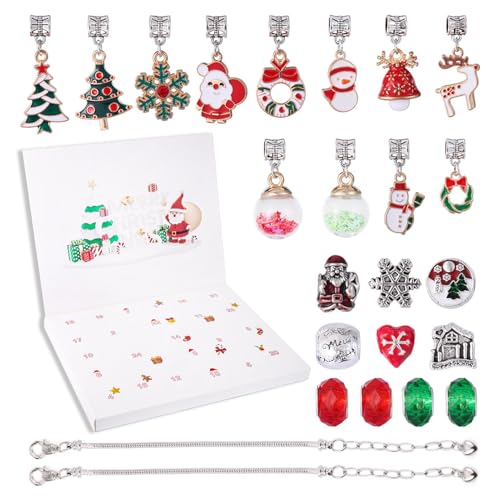 Proypiax Weihnachts-Countdown-Armband,Weihnachts-Adventskalender-Armband,Countdown bis Weihnachten Kalenderarmband mit Charm - „Celebrate Christmas“-Schmuckherstellungsset, interaktiv für Schwestern von Proypiax