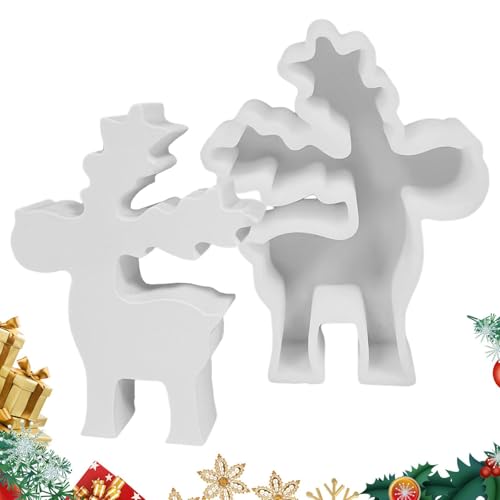 Silikonform Kerzenform Weihnachten Silikon Kerzen Gießform 3D Elch Weihnachtsmann Weihnachtsbaum Kerzenform,Lebkuchenmann, Elch, Weihnachtsbaum Kerze Silikonform von Proypiax