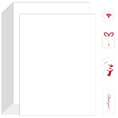 120 Blatt weißer Karton, 8,5 x 11, 250 g/m² dickes Papier, Kartonpapier für Einladungen, Basteln, Kartenherstellung, Druck, Hochzeit, Zeichnen, Scrapbook-Zubehör von Prudiut