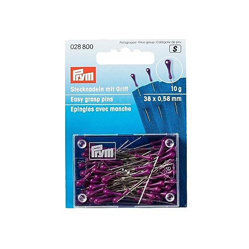 Stecknadel mit Griff 0,58x38 mm silberfarbig violett 10 g 028800 von Prym