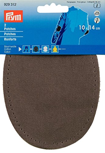 Prym Cotton Patch, Baumwolle, Grey, 14 x 10 cm, grau, 2 Stück von Prym