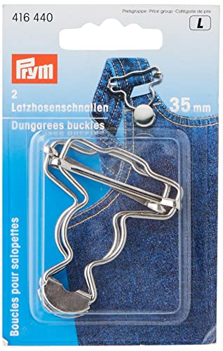 Prym 416440-1 Latzhosenschnallen, Messing, Silber, Einheits Größe, 2 von Prym