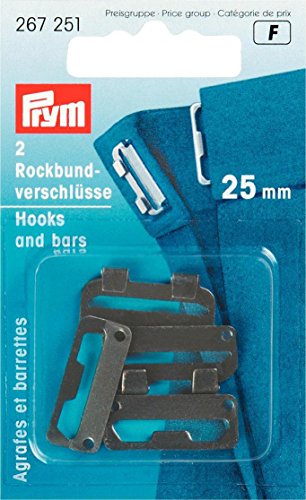 PRYM 267251 Rockbundverschlüsse 25mm schwarz, 2 Stück von Prym