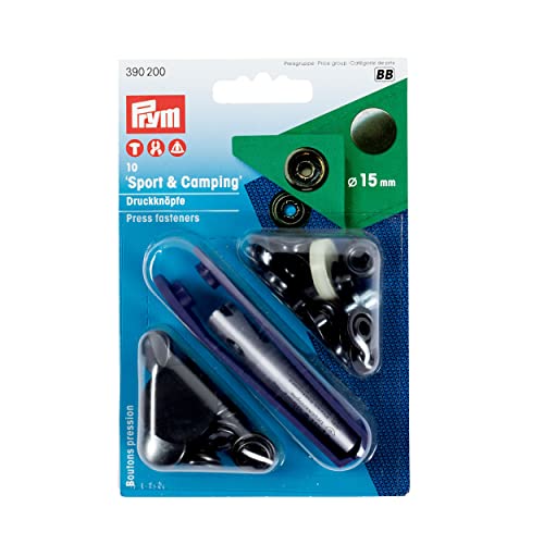 Prym 390200 Nähfrei-Druckknopf Sport & Camping Messing 15 mm brüniert von Prym