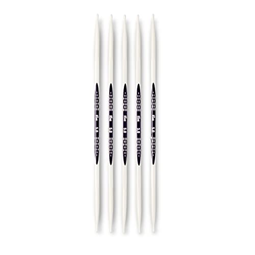 PRYM double-point Ergonomische Stricknadeln/Nadeln, High-Performance-Kunststoff, Mehrfarbig, 5 mm, 20 cm Länge, Set von 5 von Prym