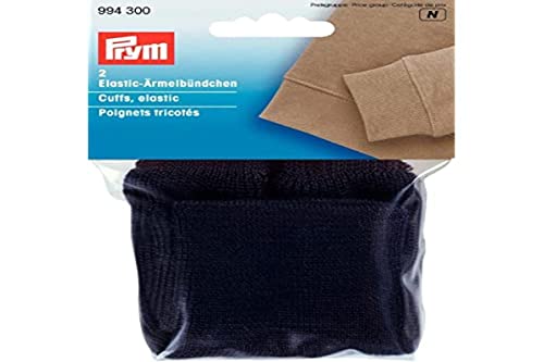 Prym 994300 Elastic-Ärmelbündchen schwarz, Polyester: 100%, Black, 2 Stück, 2 von Prym