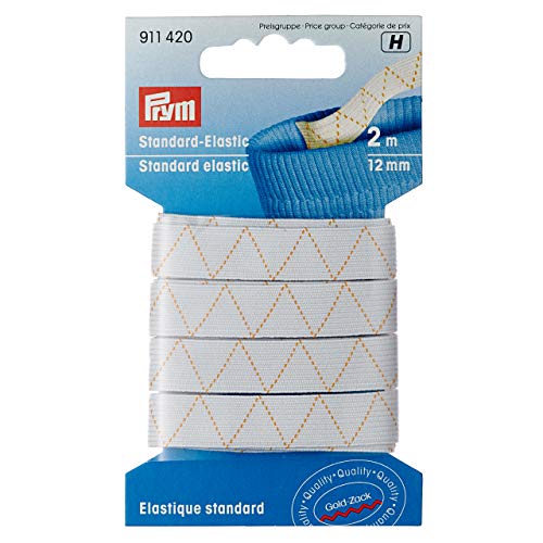 Prym, weiß 911420 Standard-Elastic, 12 mm, 2 m, Polyester von Prym