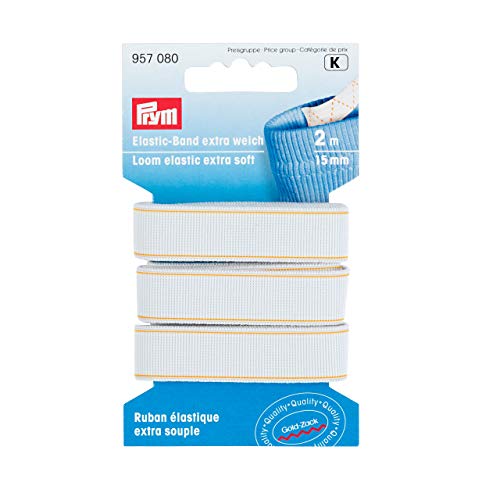 Prym 957080, Extra Loom Elastic,15 mm, 2 m, weiß von Prym