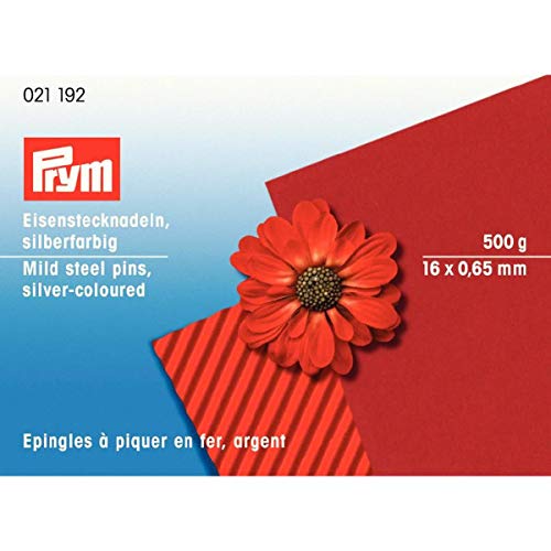 Prym 021192 Bastelstecknadeln, 0,65 x 16mm, silberfarbig, Eisen, 16 x 0,65mm von Prym