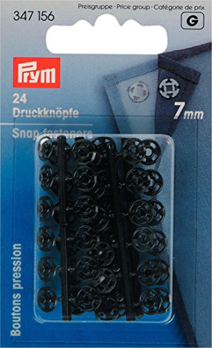 Prym 347156-1 Knöpfe schnappen, Plastic, Schwarz, 7 mm Durchmesser, 24 Count von Prym