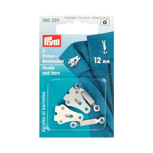 Prym Haken, Plastic, Silber, 12 mm Größe, 2 von Prym