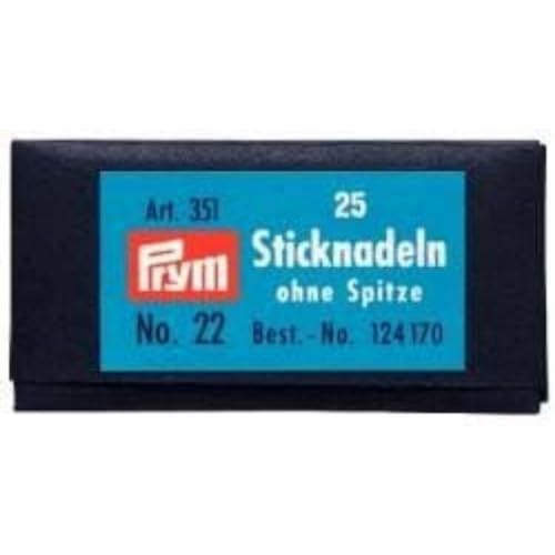 Prym 124170 Sticknadeln ohne Sp. ST 22 0,90 x 40 mm silberfarbig, silber von Prym