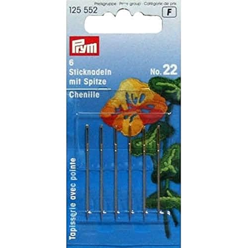 Prym 125,552 Stickerei, Metal, Silber, 40 mm Länge x 0,9 mm Stärke, 6 Count von Prym