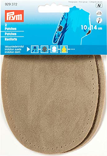 Prym Wildlederimitat zum Aufbügeln/Aufnähen 14x10cm Stein, Wildleder Leder, Beige, 2 von Prym