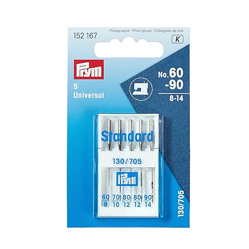 Prym 152167 Nähmaschinennadeln 130/705 Standard, 60-90, Metall, silberfarbig, No. 90 von Prym