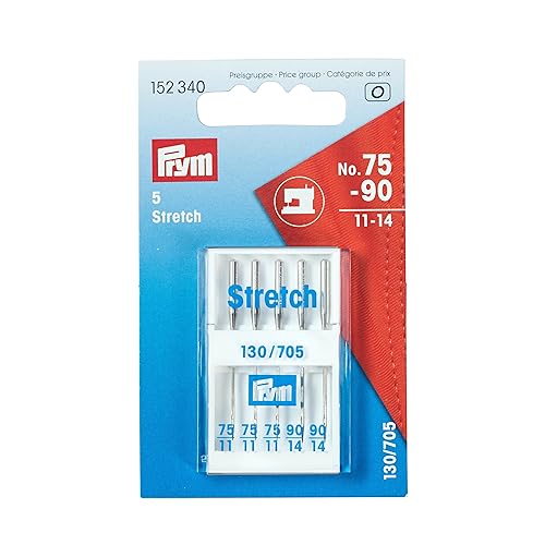 Prym 152340 Nähmaschinennadeln 130/705 Stretch, silberfarbig, No. 75 +90 von Prym