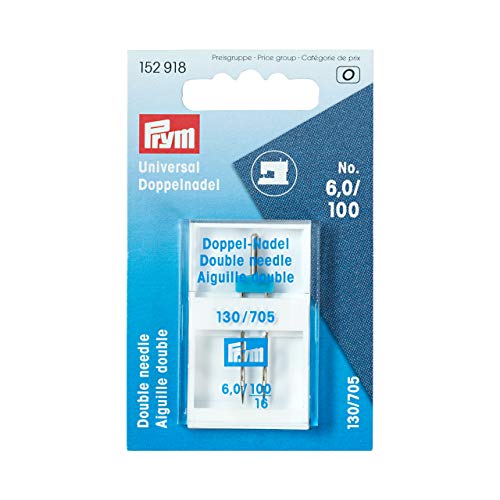 Prym 152918 Doppel-Nähmaschinennadel Universal, 130/705, 100/6,0mm von Prym