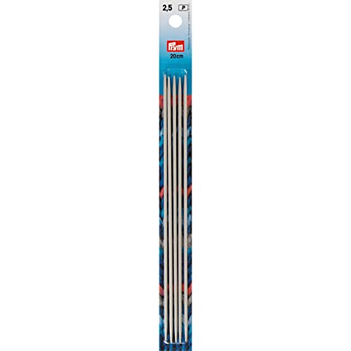 Prym 191488 Strumpfstricknadeln, Grau, 20 cm x 2.5 mm, 5 Count von Prym