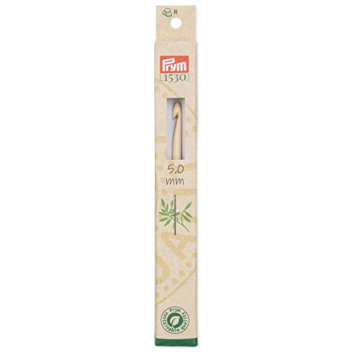 Prym 197606-1 Häkelnadeln für Wolle Bambus 15 cm 5,00 mm, 100%, beige, One Size von Prym