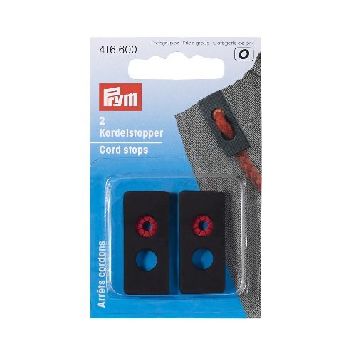 Prym 2 Kordelstopper mit zwei Löchern schwarz 416600 von Prym