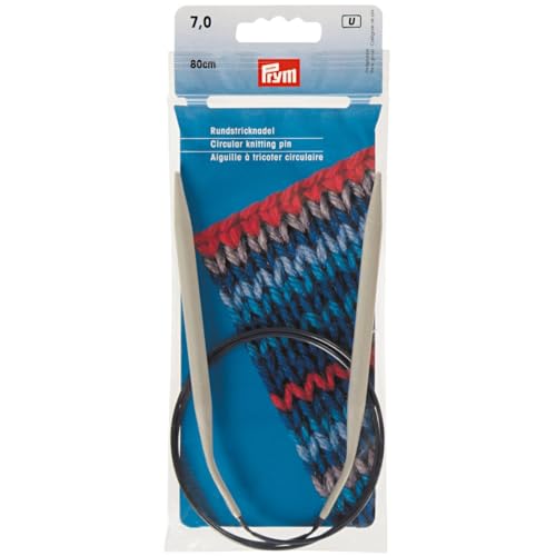 Prym 211387 Rundstricknadeln ALU 80 cm 7,00 mm grau von Prym