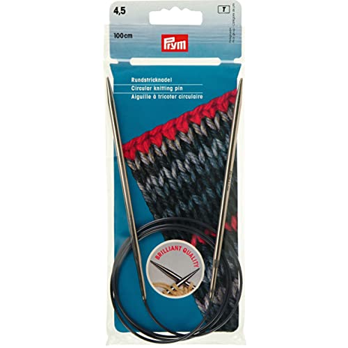 Prym 212156 Rundstricknadeln MS 100 cm 4,50 mm silberfarbig von Prym