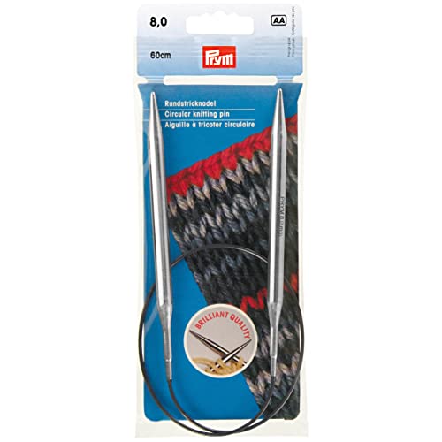 Prym 212212 Rundstricknadeln MS 60 cm 8,00 mm silberfarbig von Prym