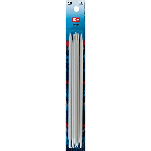 Prym 218644 Strumpfstricknadeln KST 20 cm 6,00 mm grau Strumpfstricknadel, Kunststoff, 6 mm von Prym