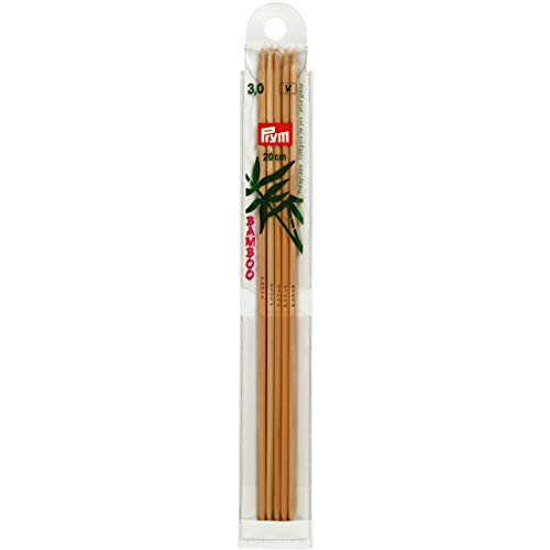 Prym 221212 Strumpfstricknadeln, 20 cm, 3,00 mm Strumpfstricknadel, Bambus, Natur, 3 mm von Prym