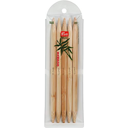 Prym 221221 Strumpfstricknadeln, 20 cm, 10,00 mm Strumpfstricknadel, Bambus, Natur, 10 mm von Prym